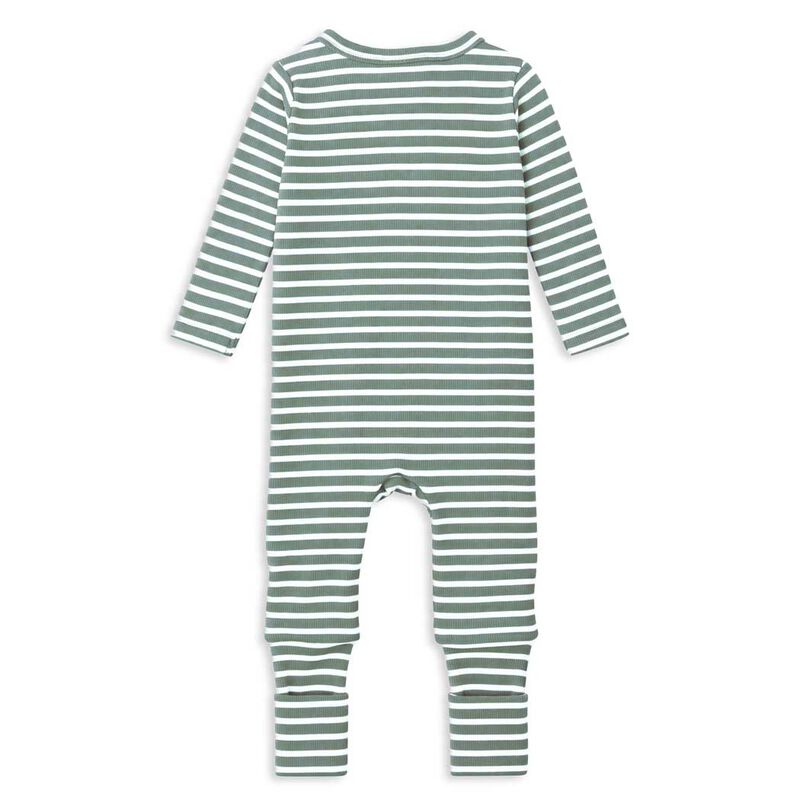 Milky Fern Stripe Zip Romper image number 1